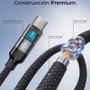 Subblim Cable PowerMag LED 100W USB-C a USB-C, 2m, Negro